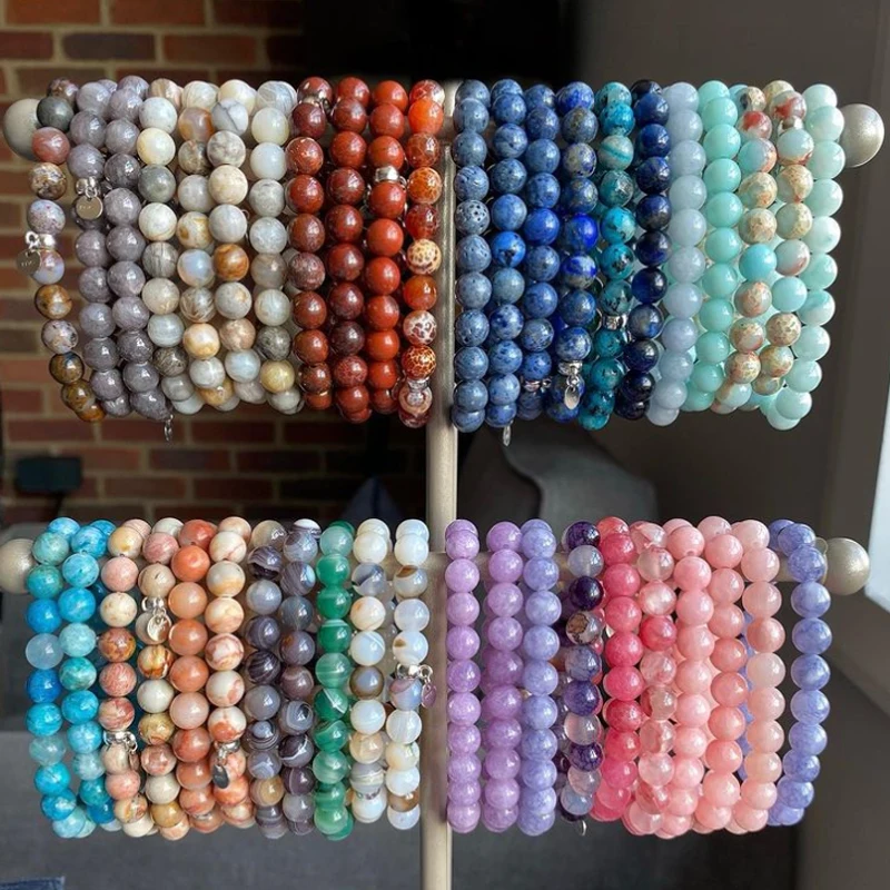 

Natural Chakra Beaded Rock Bracelet Women Men Natural Stone Healing Beads Bracelet Charm Yoga Stone Bangles Women Men Jewelry