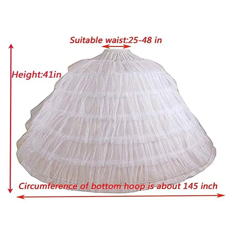
China Factory Wholesale Oversize 6 Hoop Crinoline Colossal Puffy Petticoat For Ball Gowns 