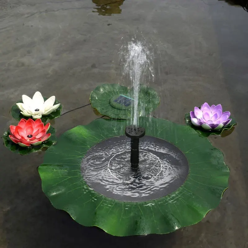 

Patio Lawn Garden Landscaping Solar Water Fountain Pump With Lotus Leaf Mini Floating Fountain