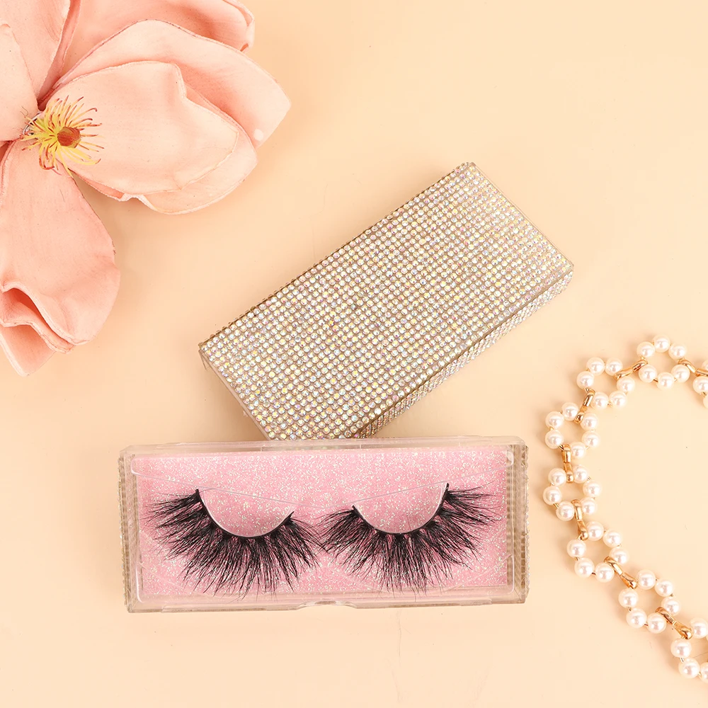 

False Eyelash 3d Lasheswholesale Vendor Real 25mm Full Strip Lashes 100% Mink Eyelashes 25mm Wholesale Mink Fluffy Eyelash, Black