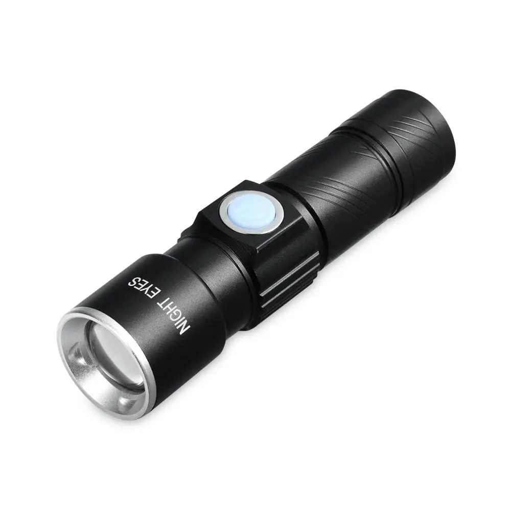 Bright 300 lumens Mini Flashlight  Waterproof LED Torch Light USB Rechargeable  Flashlight