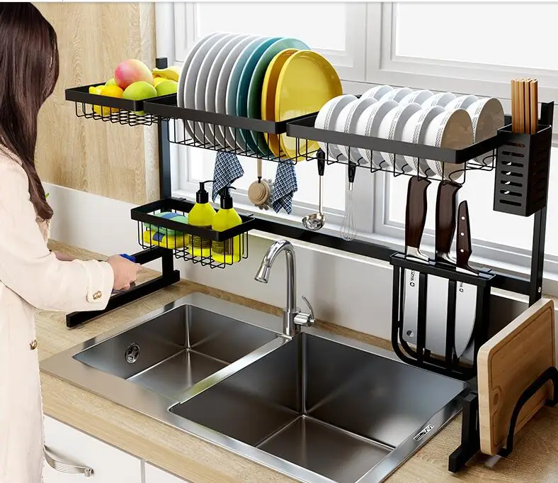 65cm Wholesale Stainless Steel Black Kitchen Sink Drain Rack Buy Hot