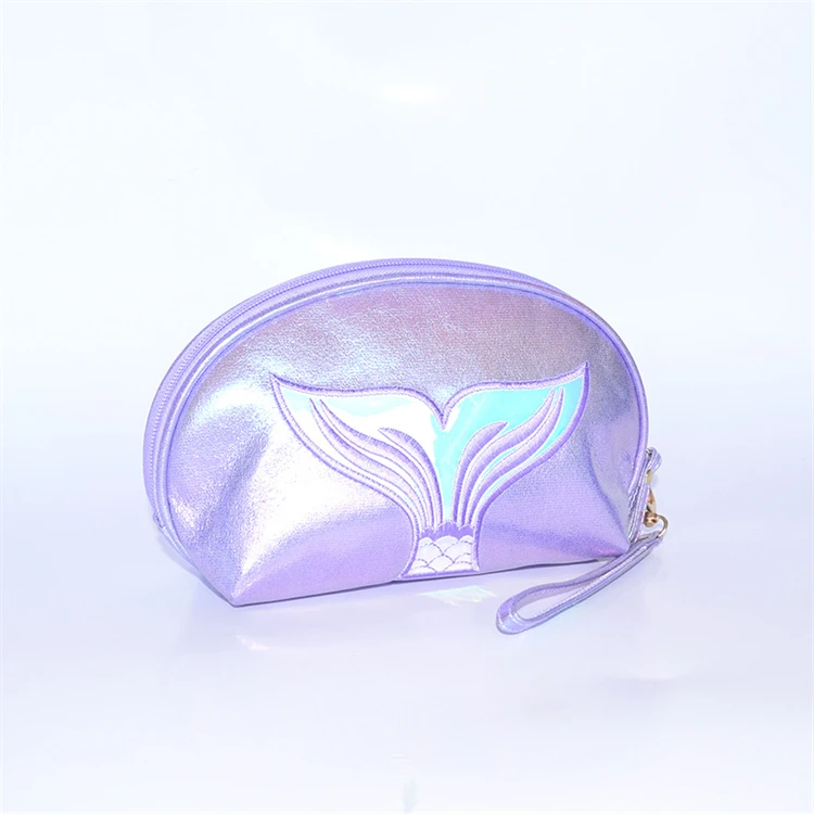 

Gradient Little Beauty Bag clear zipper Holographic Laser Cosmetic Bag With Portable Handle Makeup Bag Custom Logo, Customized color