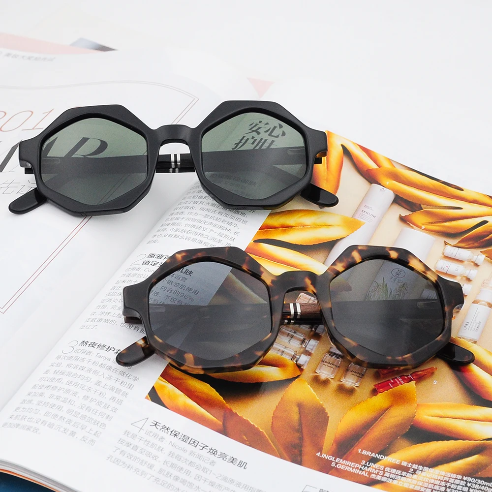 

LS6002-C1 New products Italy design ce sunglasses 2019 designer acetate wooden polarized sunglasses