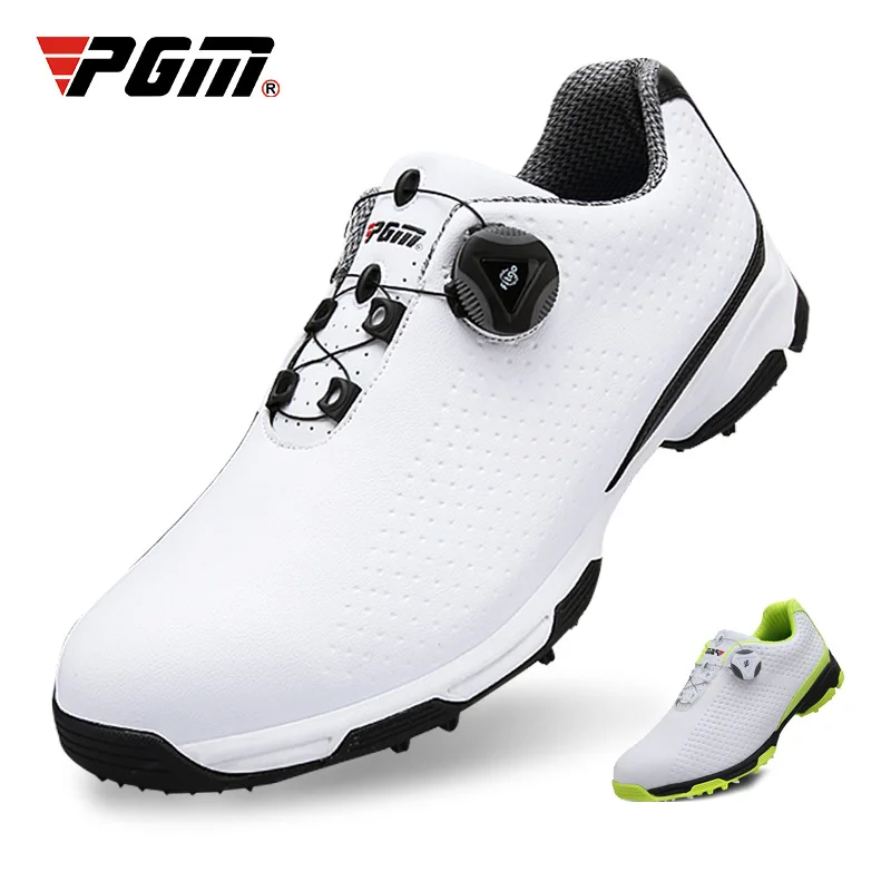 

High Quality Lightweight Non Slip Microfiber Leather Spikes Waterproof White Men's Sports Athletic Professional Golf Shoes