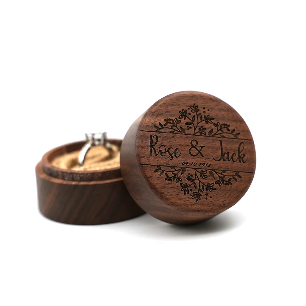 

Personalized WOOD Ring Box Rustic Wedding Wooden Ring Holder Customized Wedding Ring Bearer Box Engagement Box