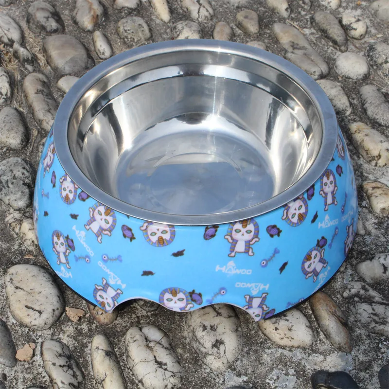 

Stainless Steel Dog Metal Pet Food Bowl Cat Bowls Pet Feed Bowls, Blue,yellow,pink