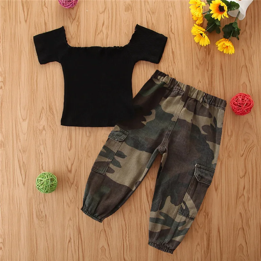 

Girls Boutique Clothing Sets Floral Print Baby Girl Clothes with Bow Cotton