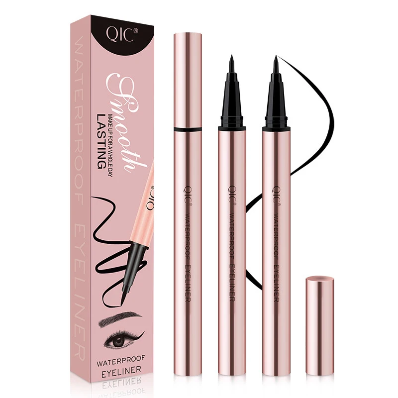 

Factory Wholesale Rose Gold Eyeliner Glue Pens Waterproof Black Liquid Eyeliner, As picture