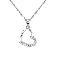

RINNTIN SN222 New Arrival Valentines Gift 925 Sterling Silver Heart pendant Necklace jewelry