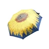 DIY Logo Sunflower Printing Auto Open Customized 3 Fold Sun Umbrella