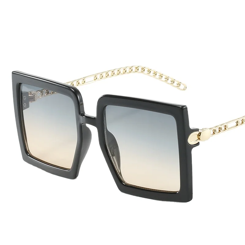 

Wholesale Sun Glasses Brand Designer Custom Fashion Rectangle Shades New Trendy Rimless Sunglasses 2021 Women, Black