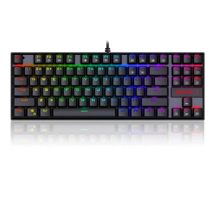 

Redragon KUMARA K552 RGB backlit mechanical keyboard 87 key Full key anti-ghosting gaming keyboard, Black/white