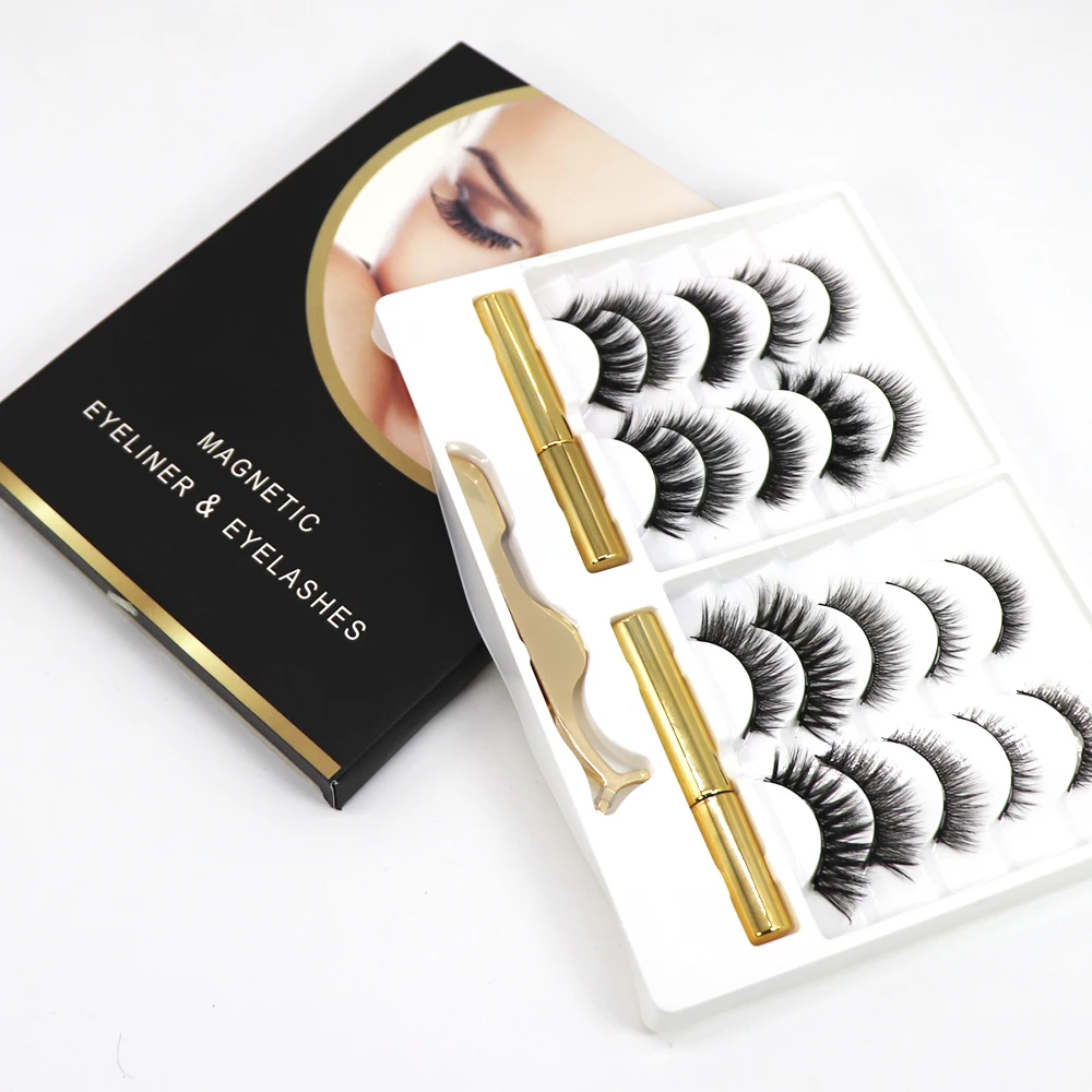 

Hand-Crafted Magnetic Eyeliner Eyelashes 10 Pairs High Quality Magnetic Lashes With Eyelash Eyeliner and Tweezer