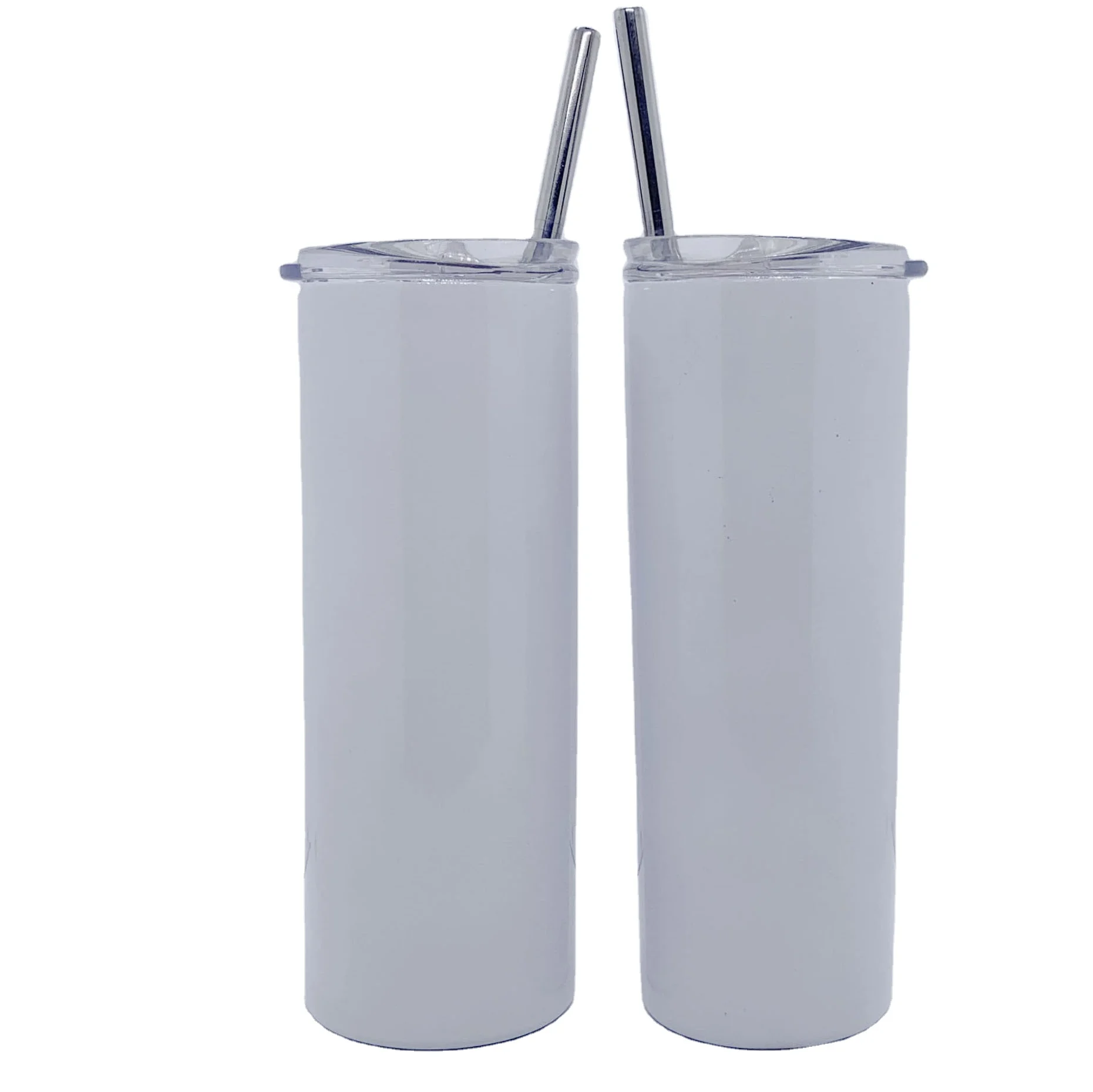 

20 oz Sublimation Skinny Tumbler Total Straight Sided Skinny Tumbler with Lid Non Tapered All Straight, White