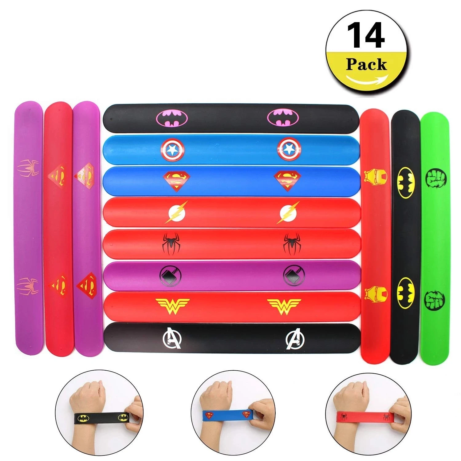 Customized Logo Silicone Superhero Slap Bracelet Superhero Slap