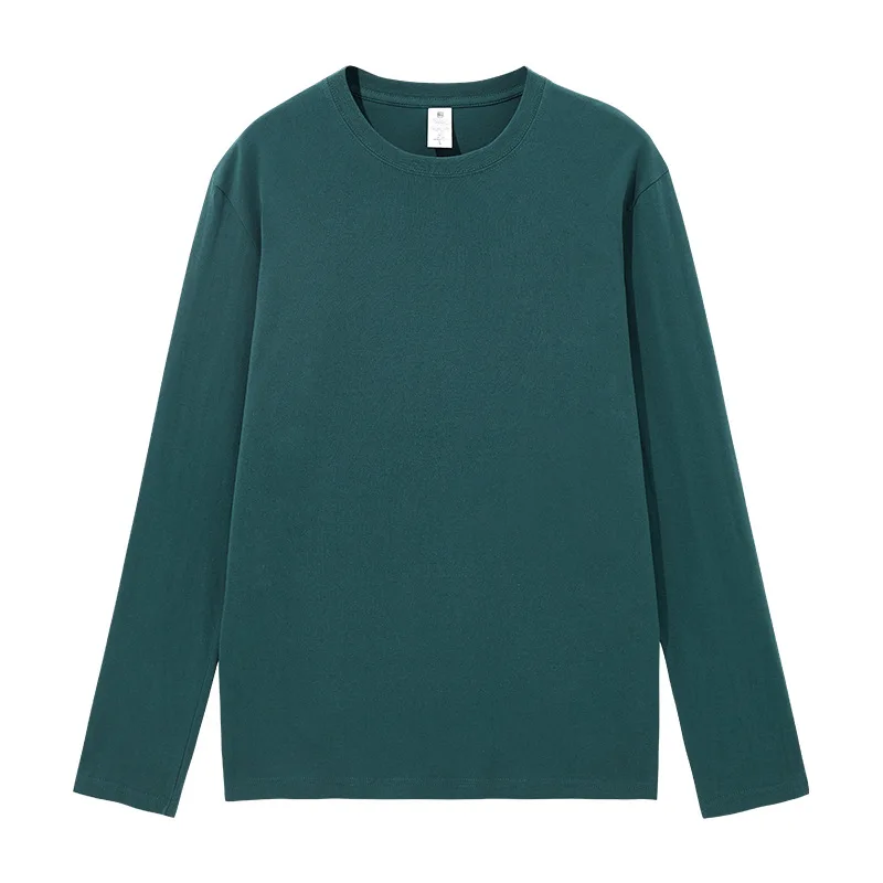 

High Quality Custom Logo Plain Long Sleeve Pure Cotton Round Neck Men's T-shirts 100% Cotton Blank Customized Tshirt, 12 colors or customized color
