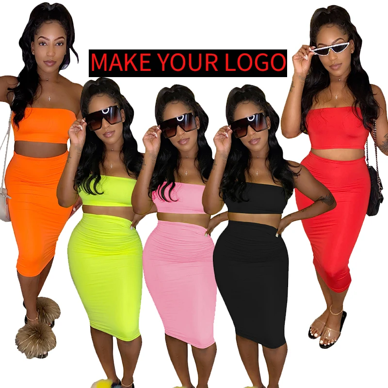 

tube dress summer colors custom logo 2021 fashion solid color sexy dress casual women