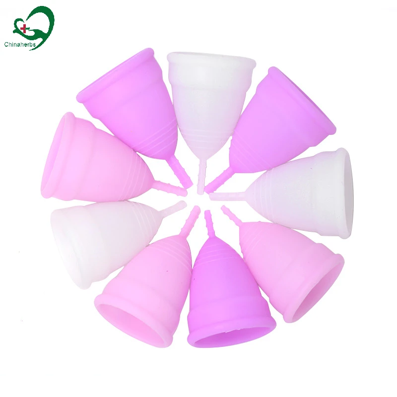 

Best quality oem private label packaging reusable copa menstrual cup 100% medical grade silicone period cups, White, pink, purple