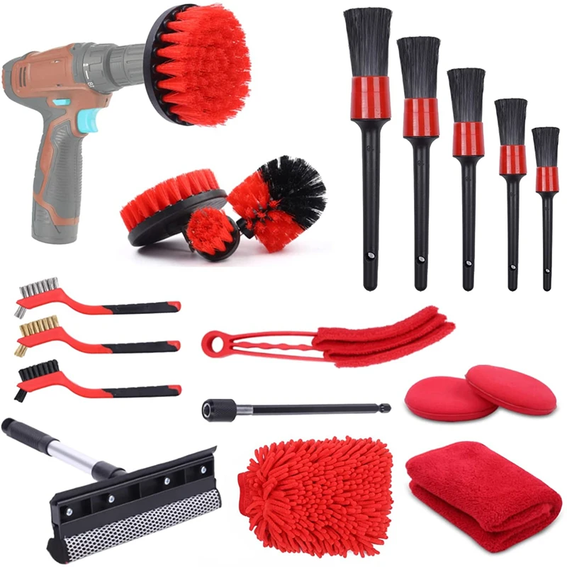 

Factory Price Car Detailing Brush Sets for Wheels Interior Car Cleaning Brush With Custom Logo