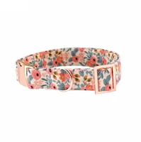 

Floral Pink Cotton Nylon Pet Puppy Dog Collar,Adjustable for Small,Medium,Large Dogs