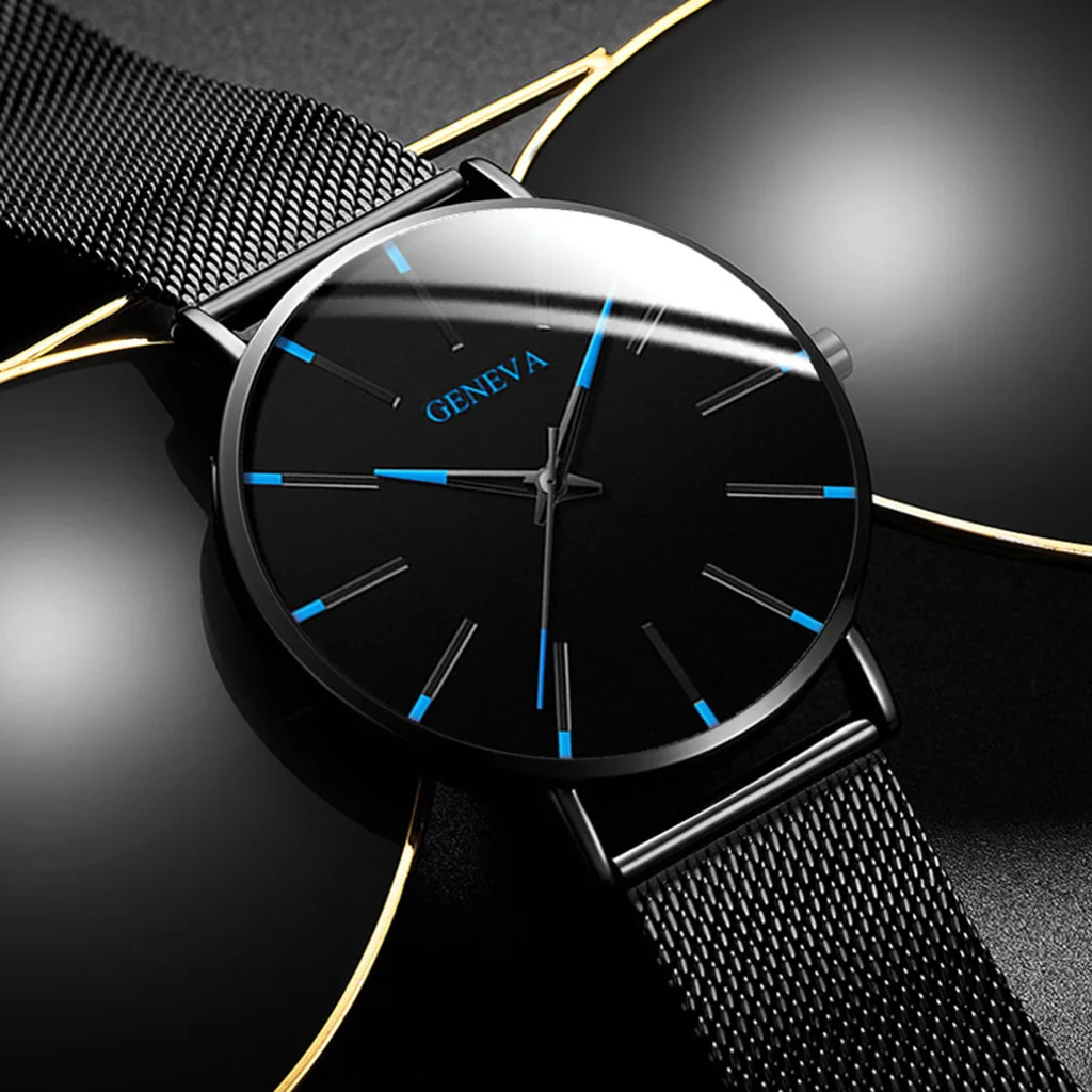

Men's Fashion Luxury Ultra Thin Watches Simple Men Business Stainless Steel Mesh Belt Quartz Watch Relogio Masculino