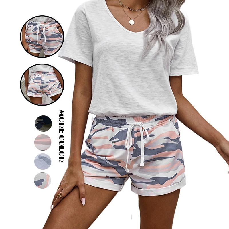 

New Arrivals Summer Leisure Female Running Jogger Biker Beach Casual Women Workout Camo Bandana Pants Shorts For Women