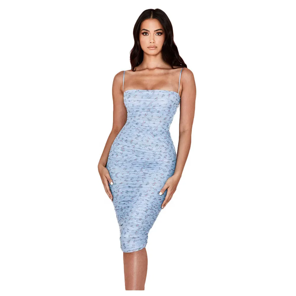 

2021 Women's Clothes Sexy Double Layer Net Gauze Broken Flower Ruffled Wrap Hip Bodycon Dresses Summer, Customized colors