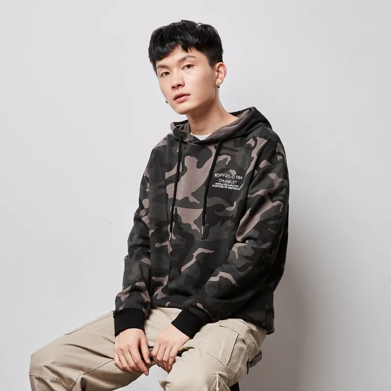 

custom oem logo fitness Mens camo Pullover Sports Heavy Active Hooded Shirt long sleeve 100% Polyester Casual Hoodie Sweatshirts, Customized color