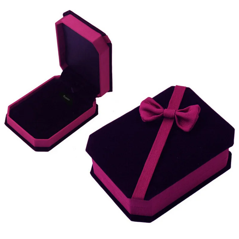

Custom Logo High Quality Lady PU Velvet Leather Earring bracelet jewelry box