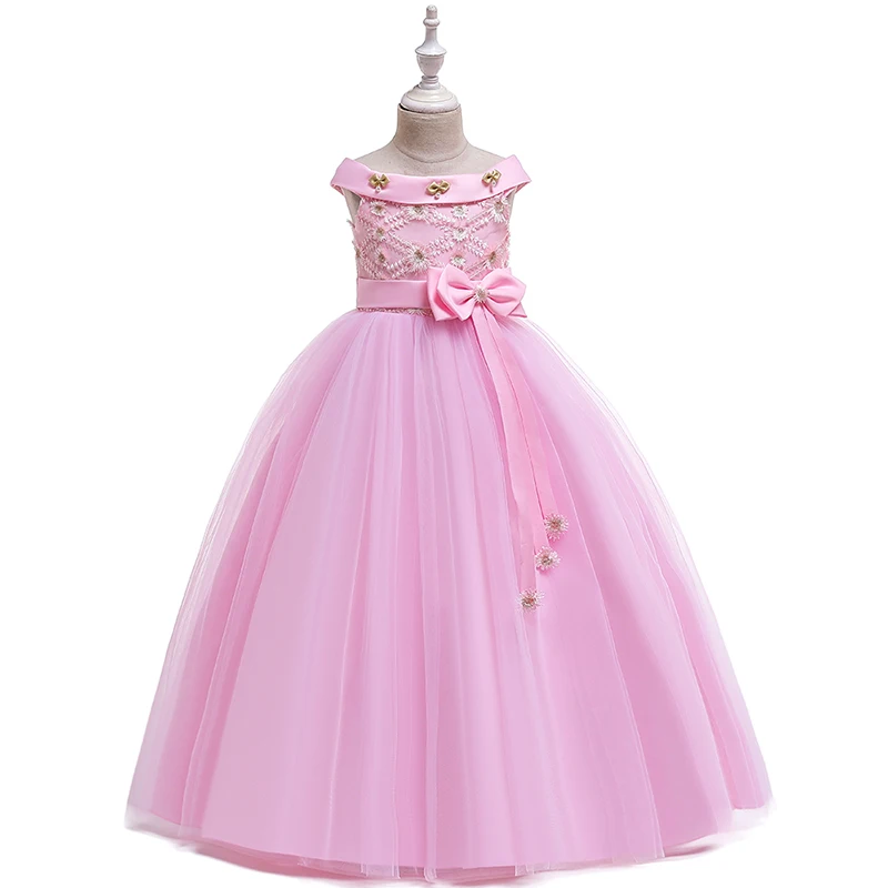 

Luxury design Wholesale Kids Wedding Event Ball Gown Fancy Princess sleeveless Prom Frock Beautiful Girl Party Dress LP-232