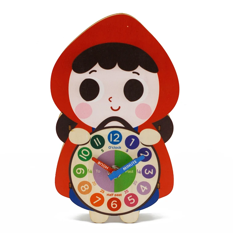 

Modern Creative Design Red Riding Hood Wooden Digital Wall Clock