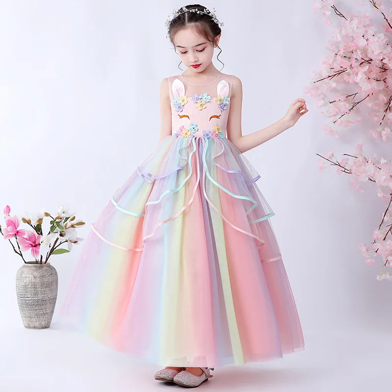 Lovely Girl Unicorn Party Dress Latest Flower Girl Dresses Children ...