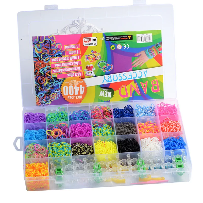 

Loom Bands in 32 Variety Colors Loom Bracelet Refill Set with Premium Quality Accessories for Kids Rubber Bands Bracelet Kit, Like picture