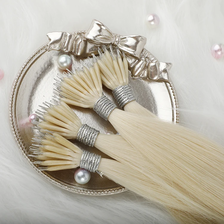 

50% Wholesale Nano Tip Human Hair Extension, Remy European Nano Ring Hair Extension, Can customized