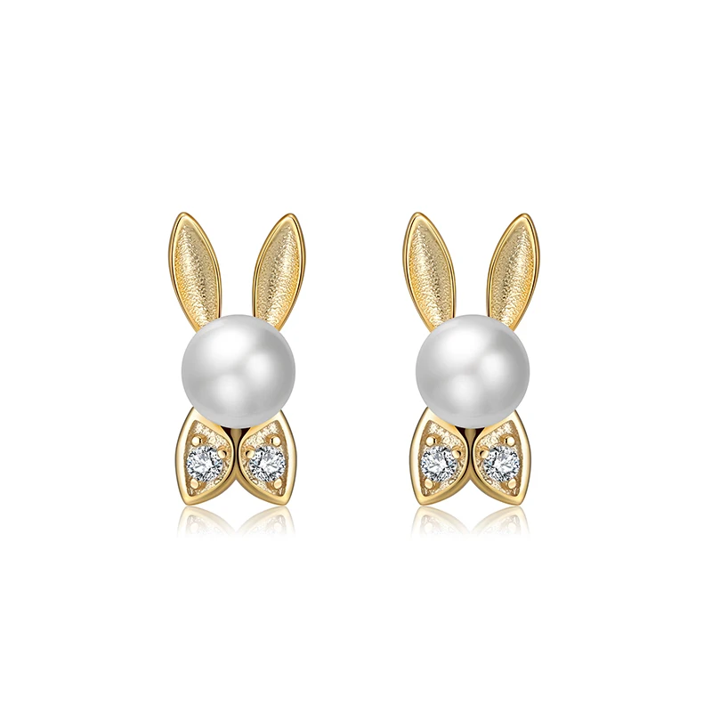

RINNTIN EQE01 Custom Jewelry S925 Sterling Silver Cute Pearl Earings for Women 2020