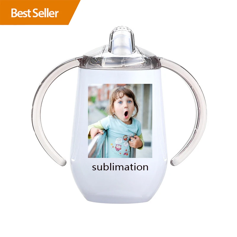 

sublimation blanks kids cups silicone sippy cup lid Custom logo mugs, White blank