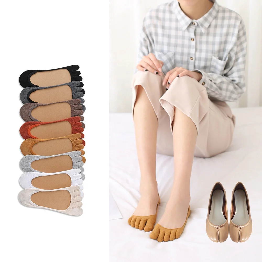 

Wholesale Summer 5 Toe No Show Socks Women Ladies Cotton Invisible Finger Socks