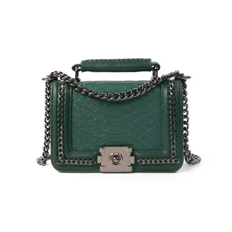 

Simple Luxury hand bag Small Crocodile Embossed Purse women Chain Genuine Leather handbags For Ladies