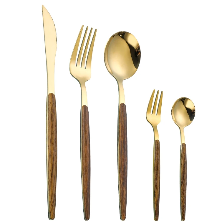 

Wholesale 304 Stainless Steel Portuguese Dinnerware Set 5pcs Cutlery Set, Silver/gold/rose gold/rainbow/black