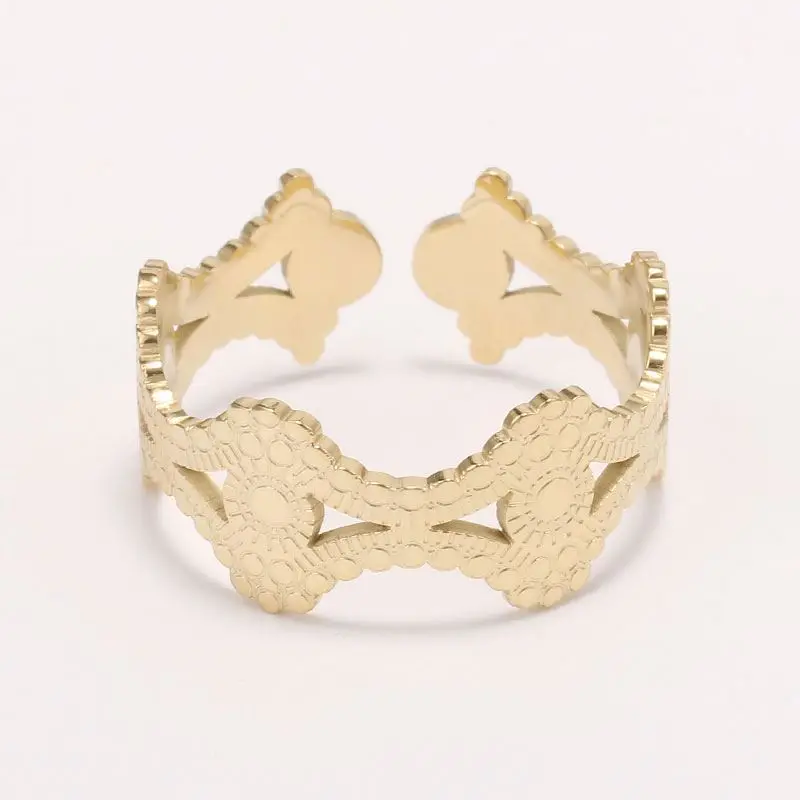 

Minimalist Fashion Unique Design Women's 14K Gold Plated Stainless Steel Ring