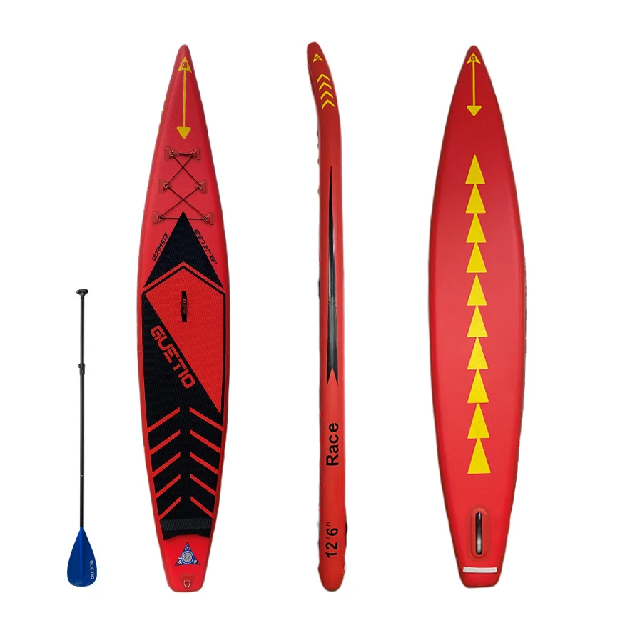 

Dropshipping OEM 12'6" Portable Surfboard Stand Up Paddle Board Race paddle surf board inflatable sup, Customized color