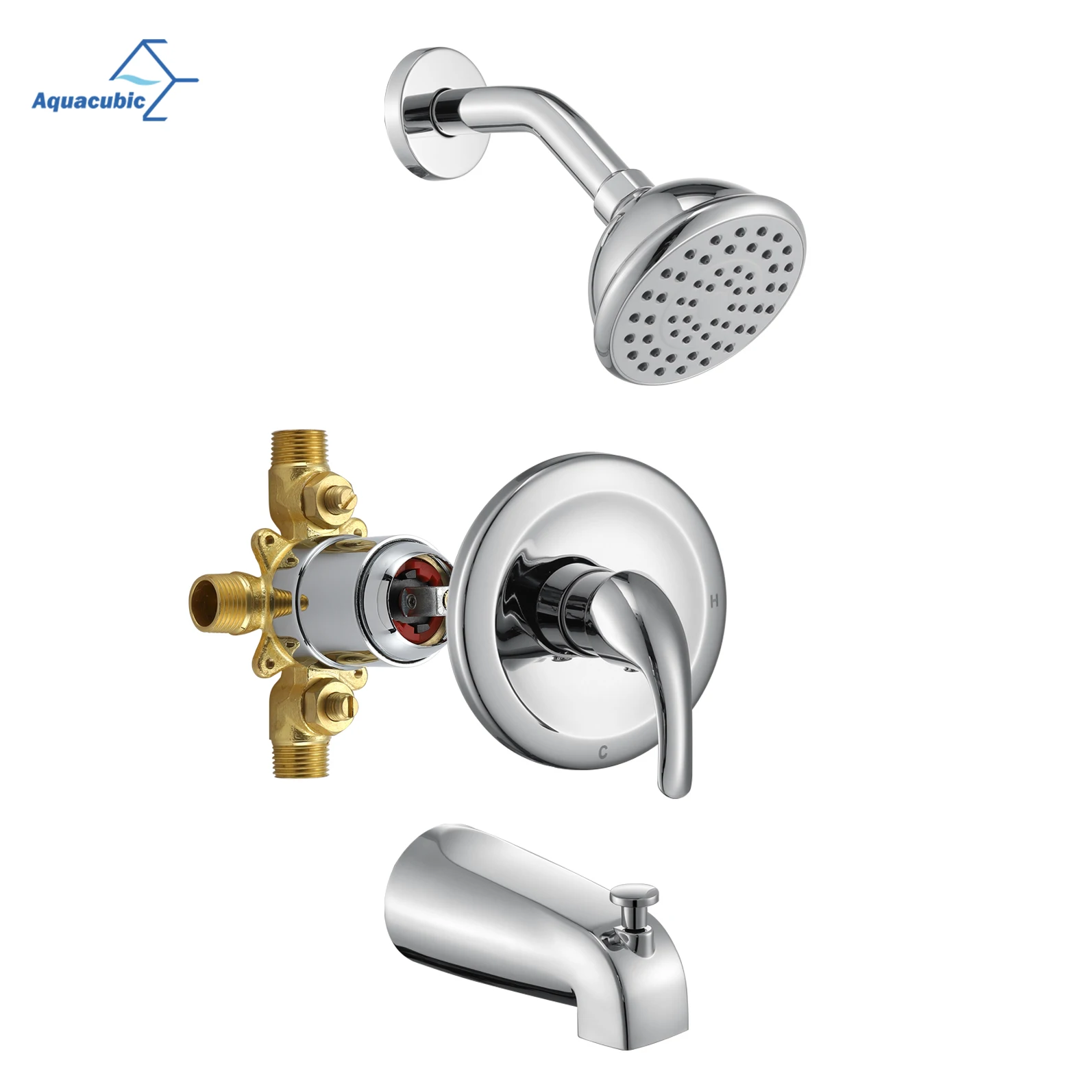 

USA warehouse delivery shower set wall mounted high-pressure shower mixer set with Pressure Balance Valve and tub spout