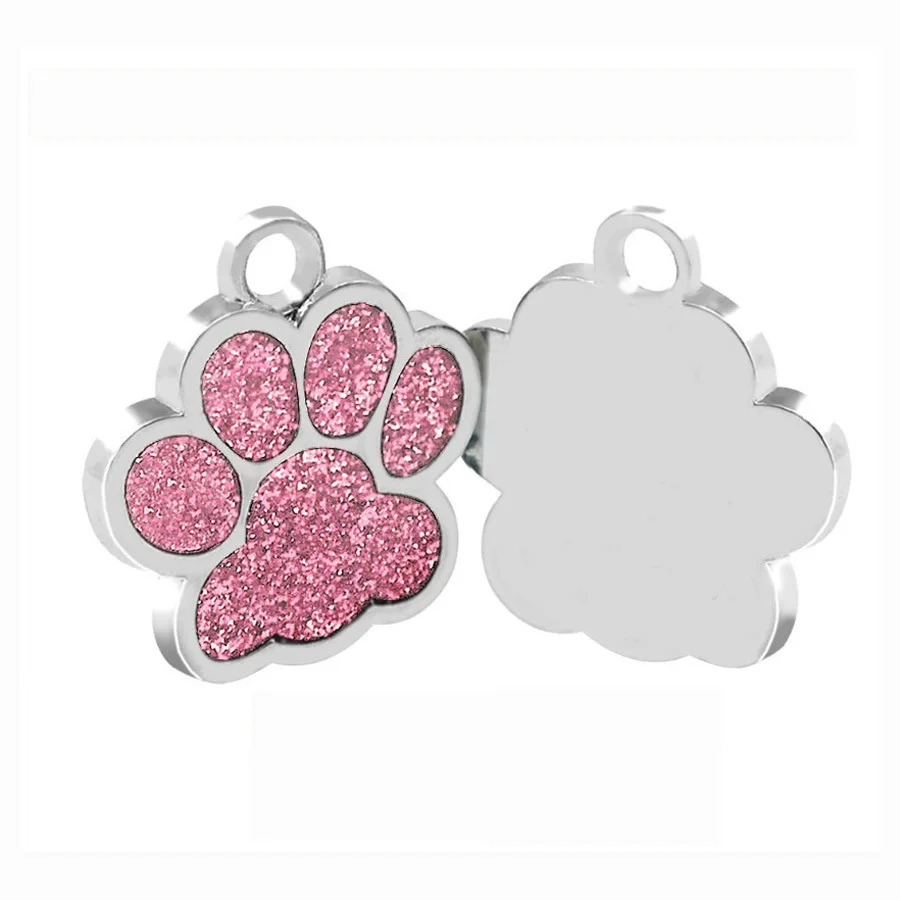 

Personalized Dog Tags Engraved dog Pet ID Name Collar Tag Pendant Pet Accessories Bone/Paw Glitter Personalized Dog Collar Tag