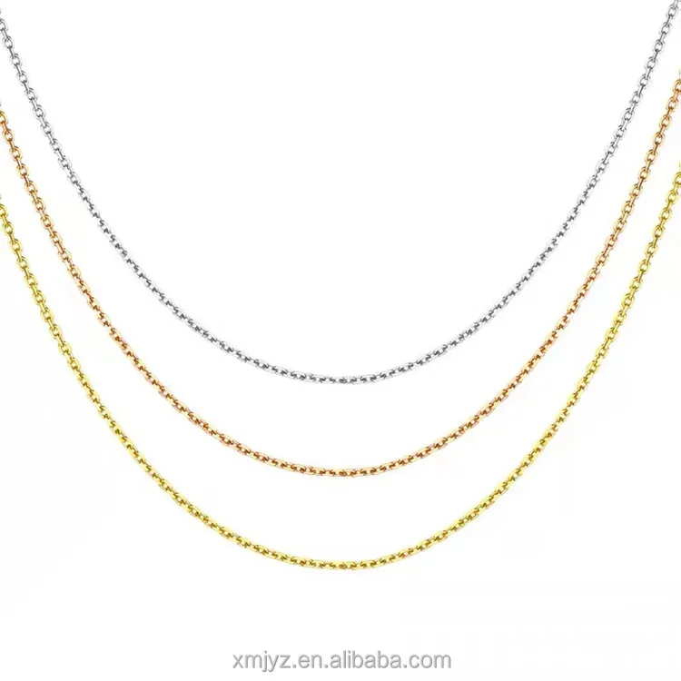 

Certified 18K Gold Necklace Cross Chain Au750 Color Gold Commuter Female Accessories All-Match Commute Simple Temperament