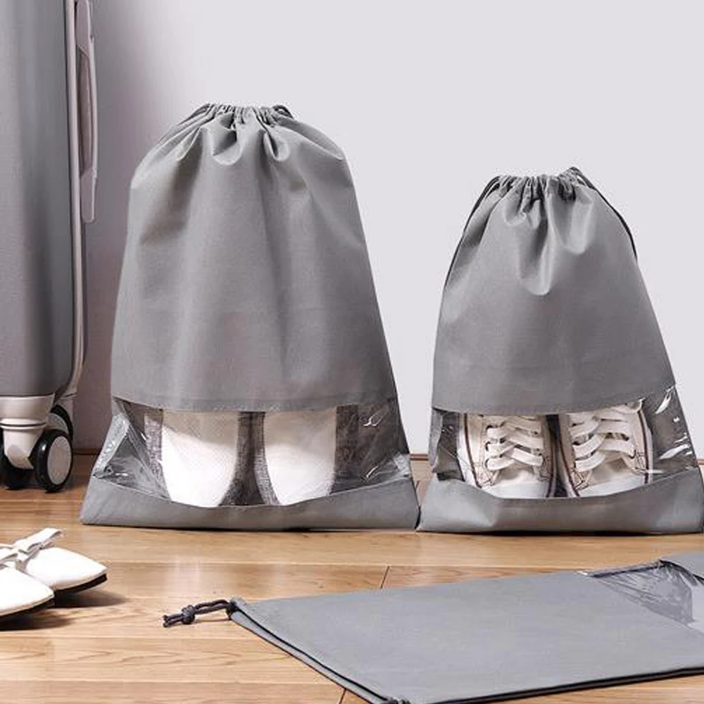 

Factory Supply Lowest Price Set Hotel Shoe Bag Shoe String Bag, White, black, blue