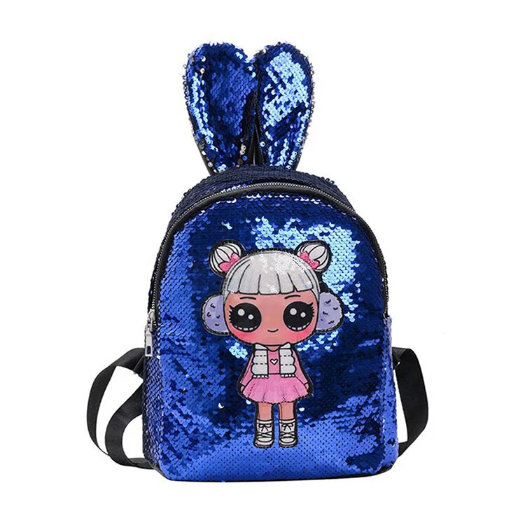 

2020 Wholesale new kids girl cute sequin cartoon girls school backpack