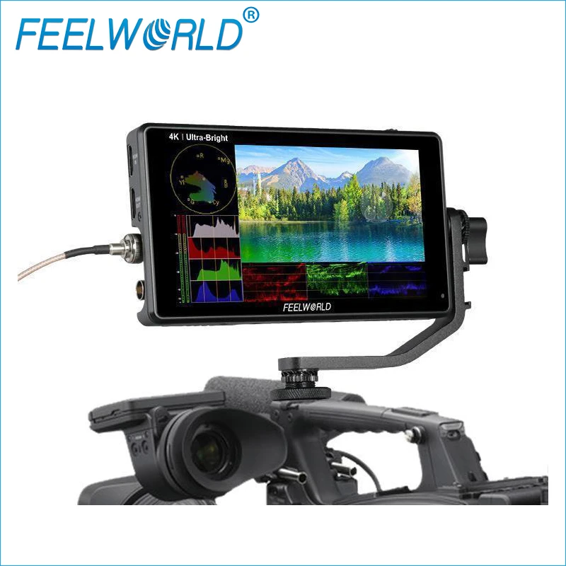 

FEELWORLD LUT6S 6 Inch Sunlight Viewable 2600nits HDR/3D LUT Touch Screen DSLR Camera 4K HDMI/3G-SD Monitor for Photography