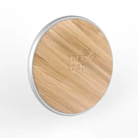 

2019 New Technology Mobile Phone Wireless Charging Fast Charge 10W Round Wireless Charger Bamboo Qi Pad