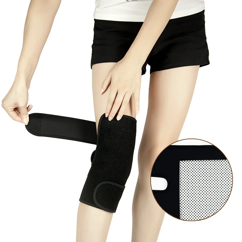 

Self-Heating Knee Support, Adjustable Tourmaline Magnetic Therapy Pad Arthritis Brace Protective Belt, Black
